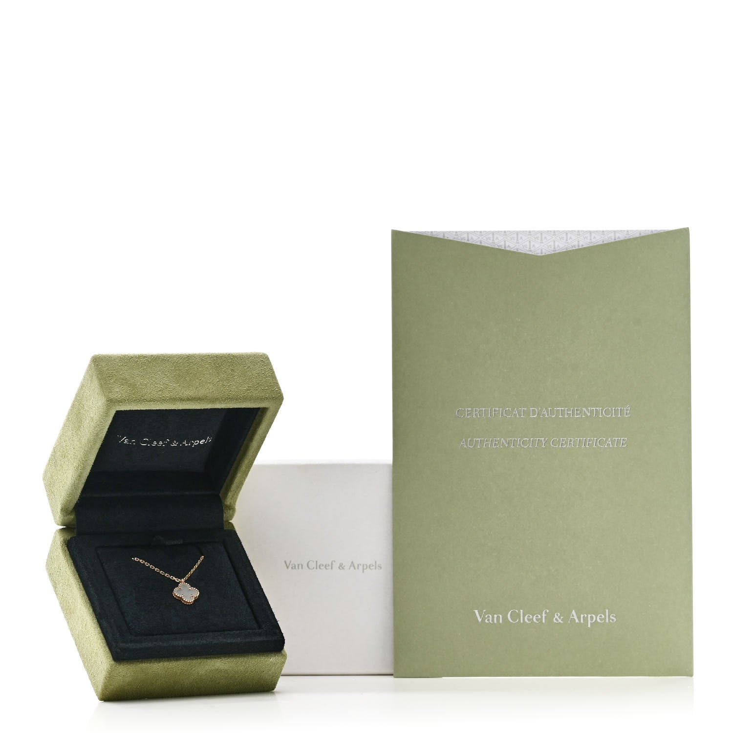 18K Yellow Gold Mother of Pearl Sweet Alhambra Pendant Necklace