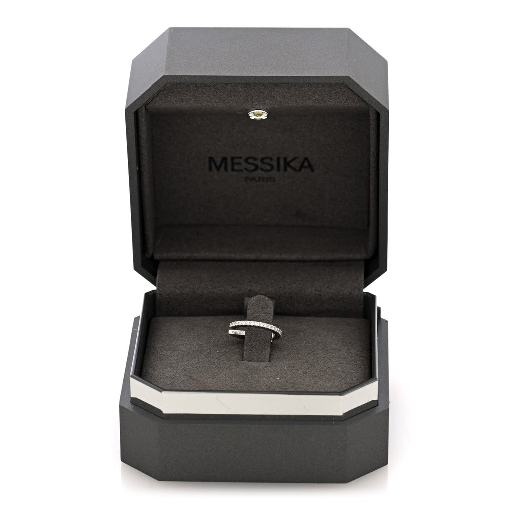 18K White Gold Diamond Gatsby Mono Clip Single Ear Cuff Earring