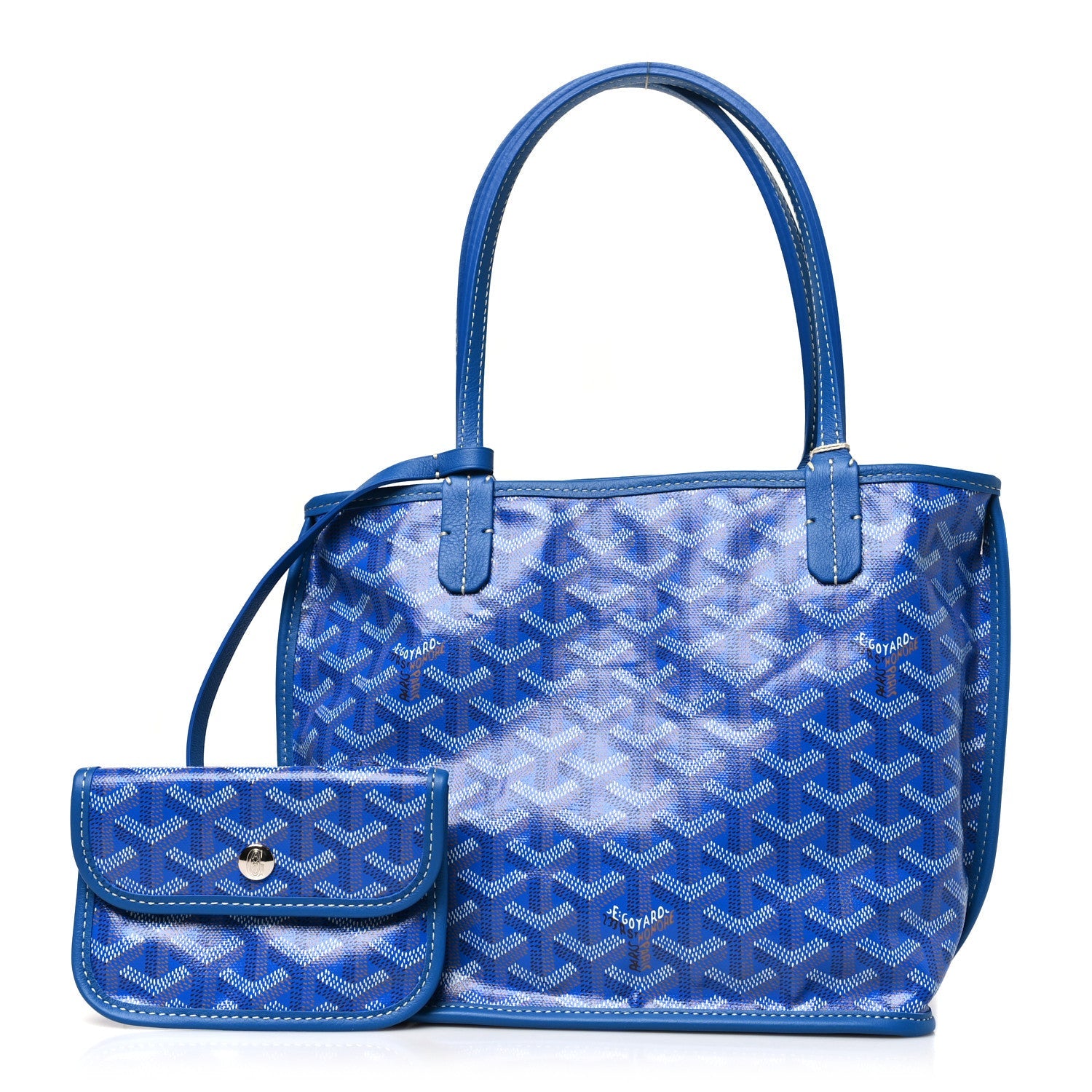 Goyardine Reversible Mini Anjou Sky Blue
