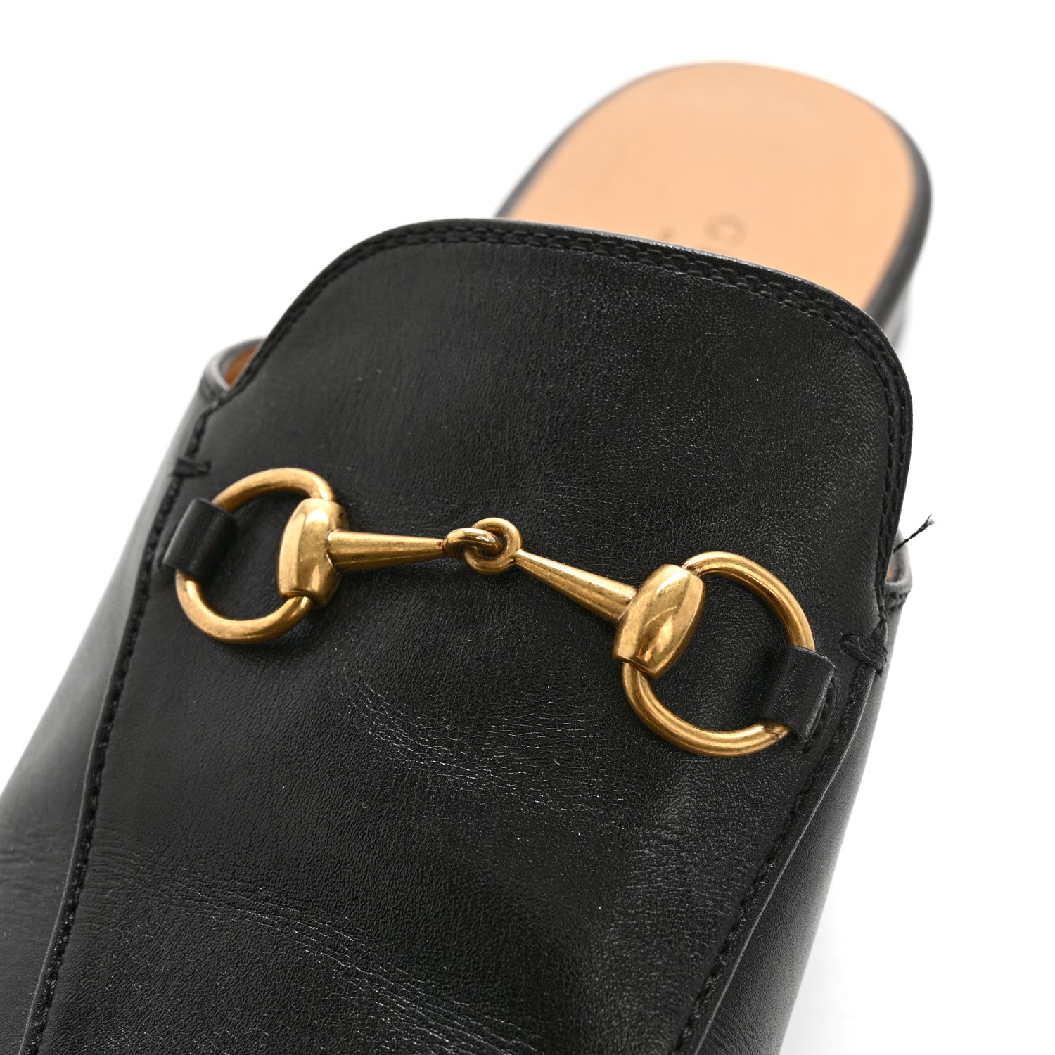 Calfskin Womens Princetown Slippers 38 Black