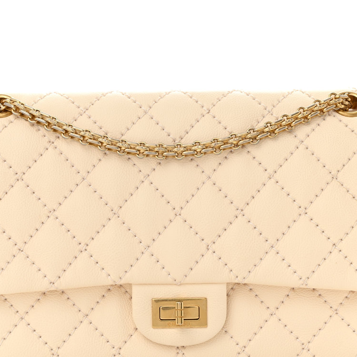 Aged Calfskin Quilted 2.55 Reissue 226 Flap Ivory