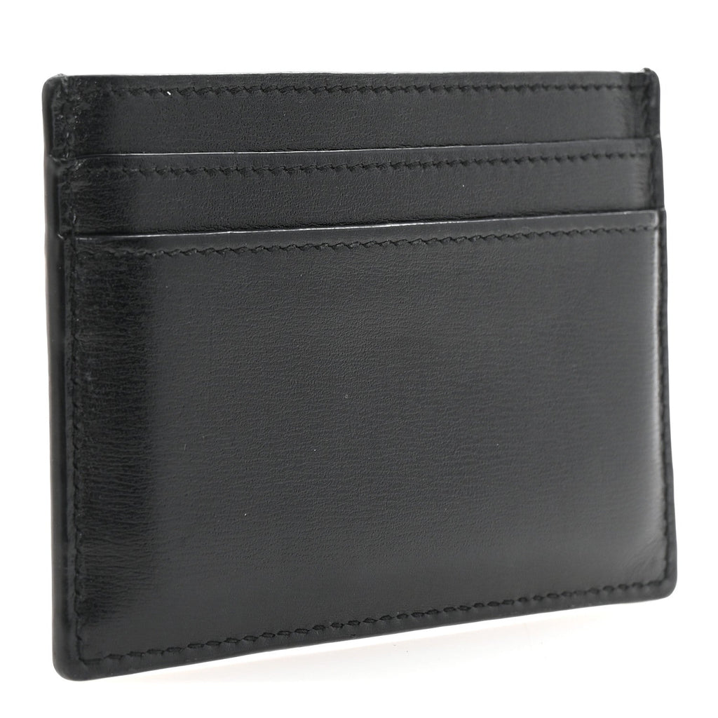 Calfskin Tiny Cassandre Credit Card Case Black