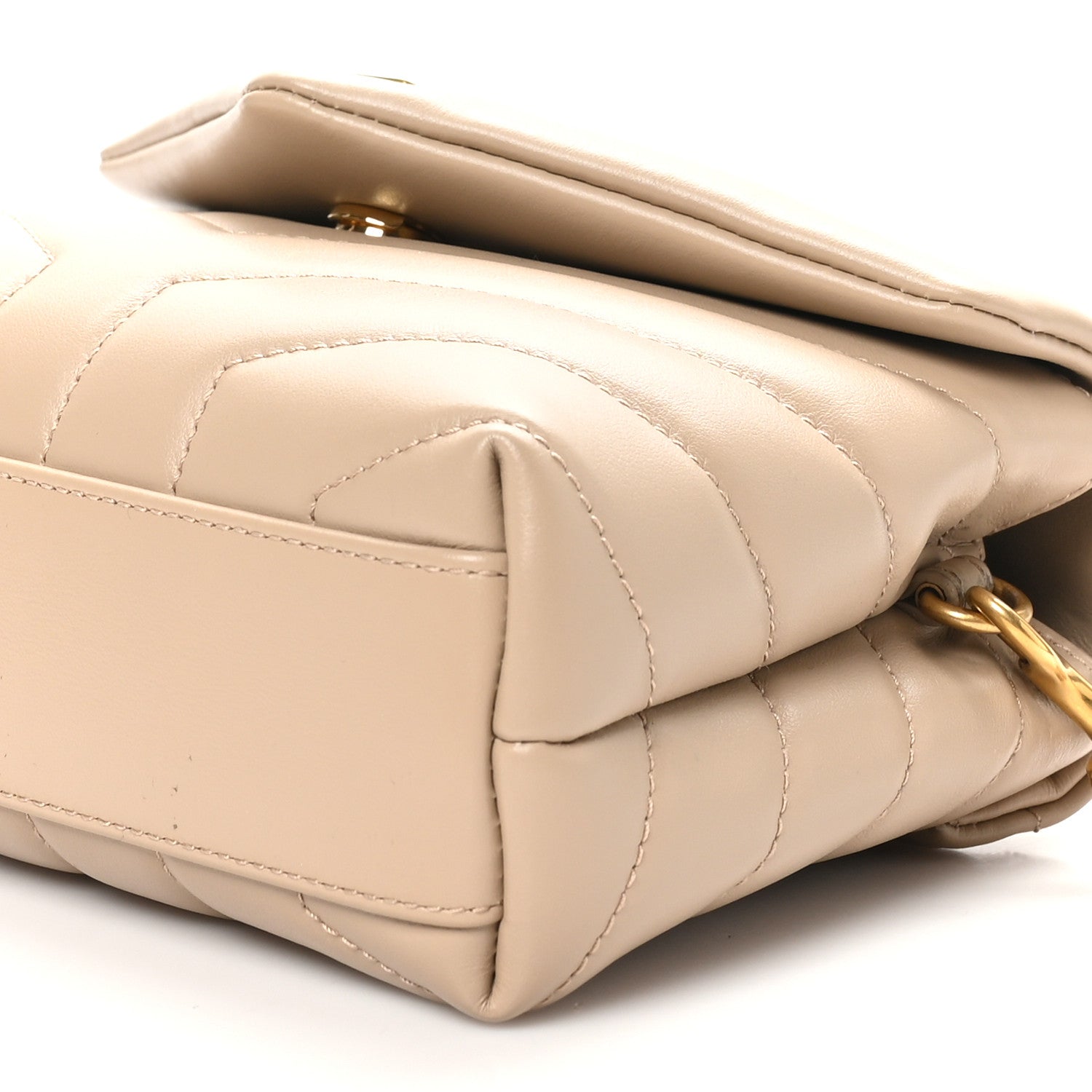 Calfskin Y Quilted Monogram Toy Loulou Crossbody Bag Dark Beige