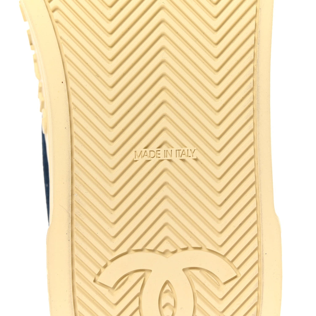 Crepe Suede Lace Up Sneakers 35.5 Navy