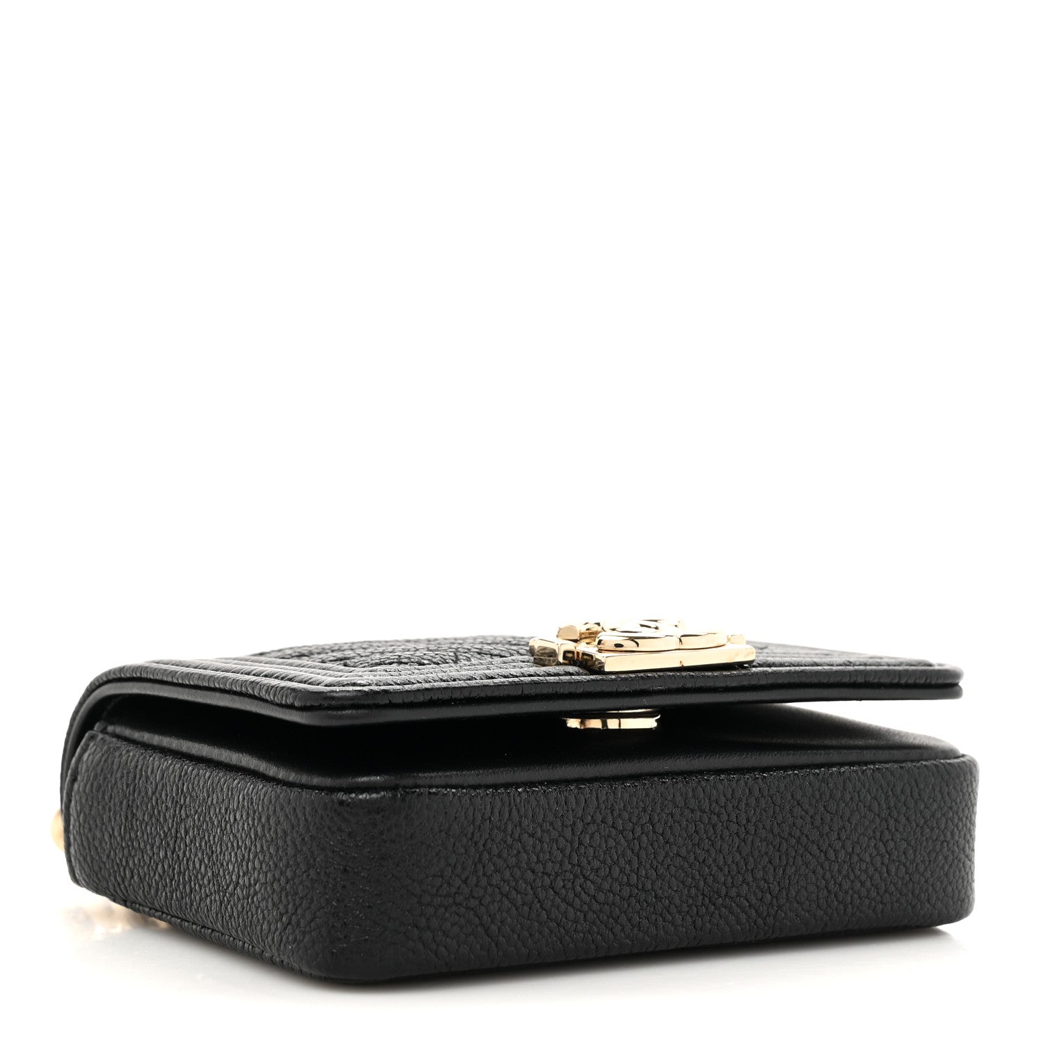 Caviar Chevron Quilted Boy Flap Waist Belt Bag Black