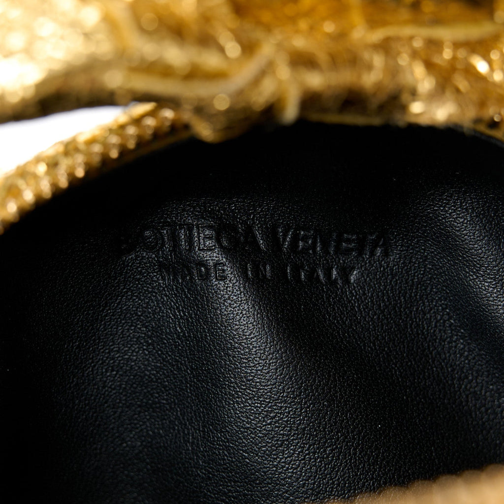 Metallic Nappa Intrecciato Mini Jodie Gold