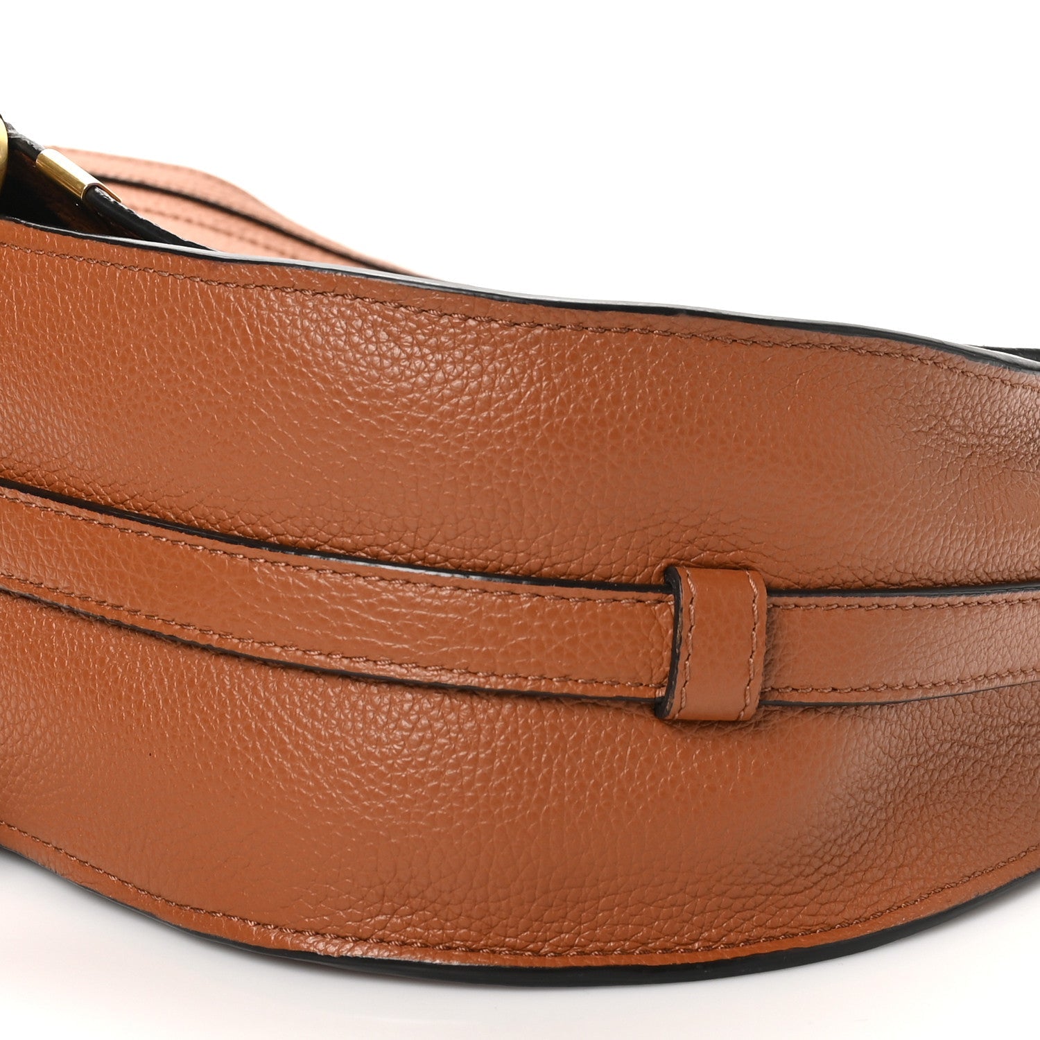 Grained Calfskin Medium Marcie Saddle Bag Tan