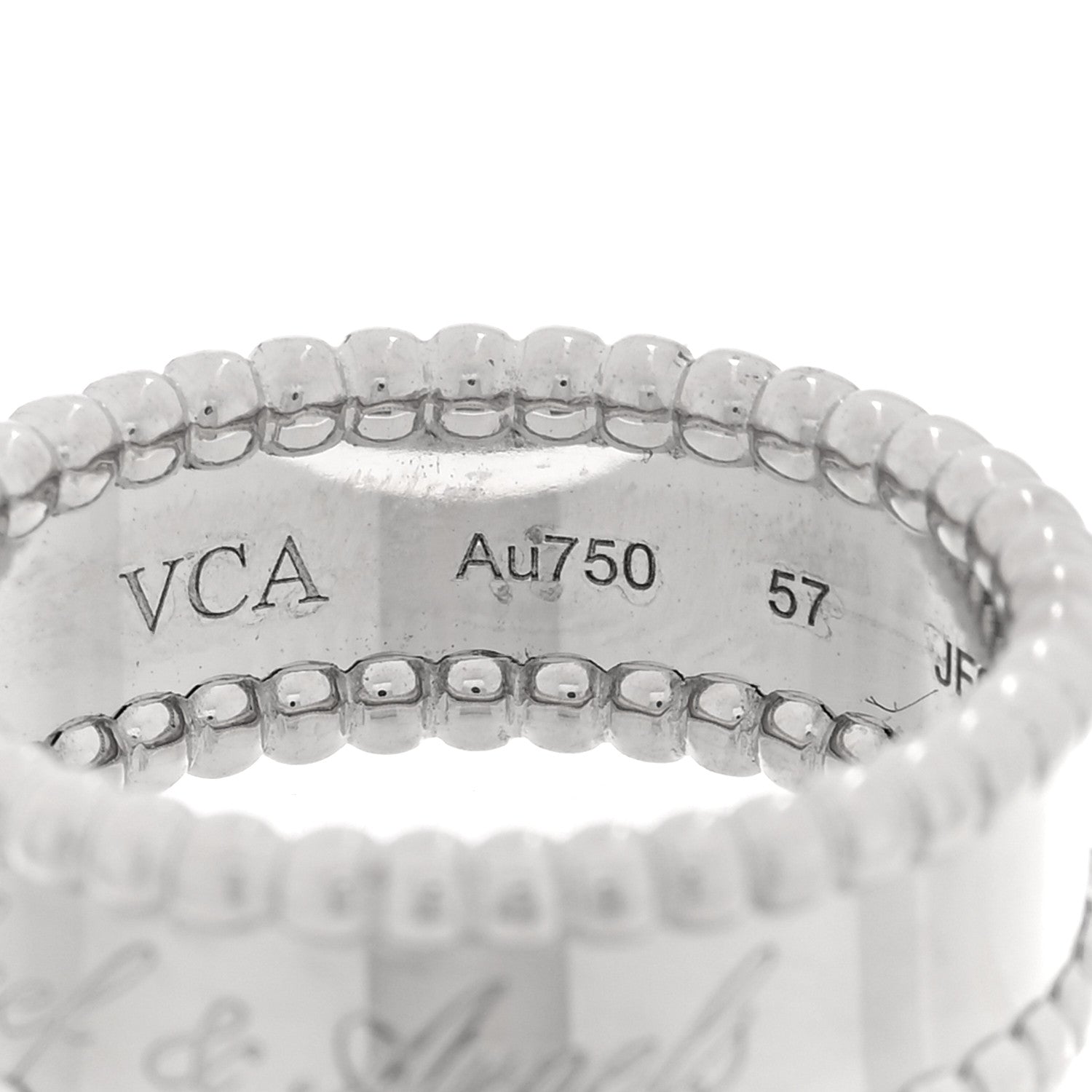 18K White Gold Perlee Signature Ring 57 8