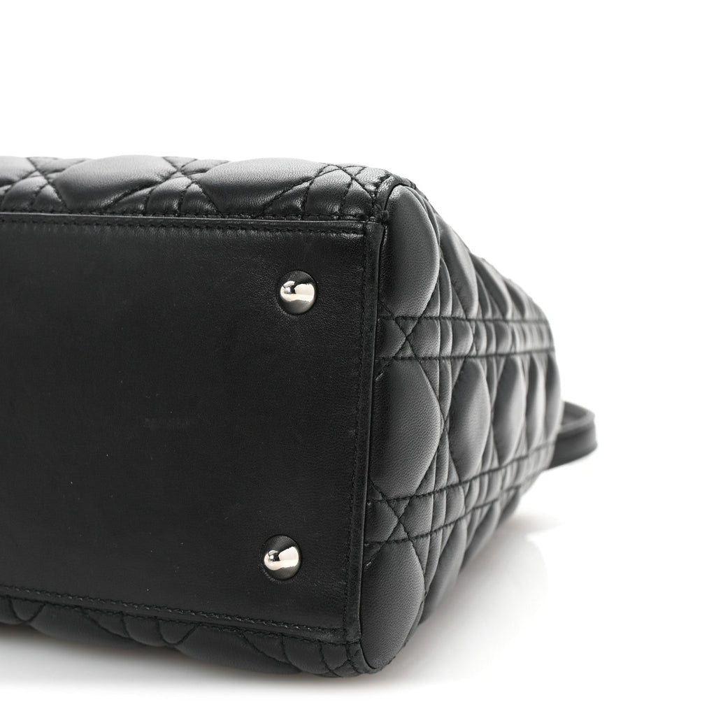 Lambskin Cannage Medium Lady Dior Black