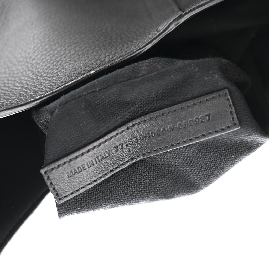 Grained Calfskin Medium Locker Hobo Black