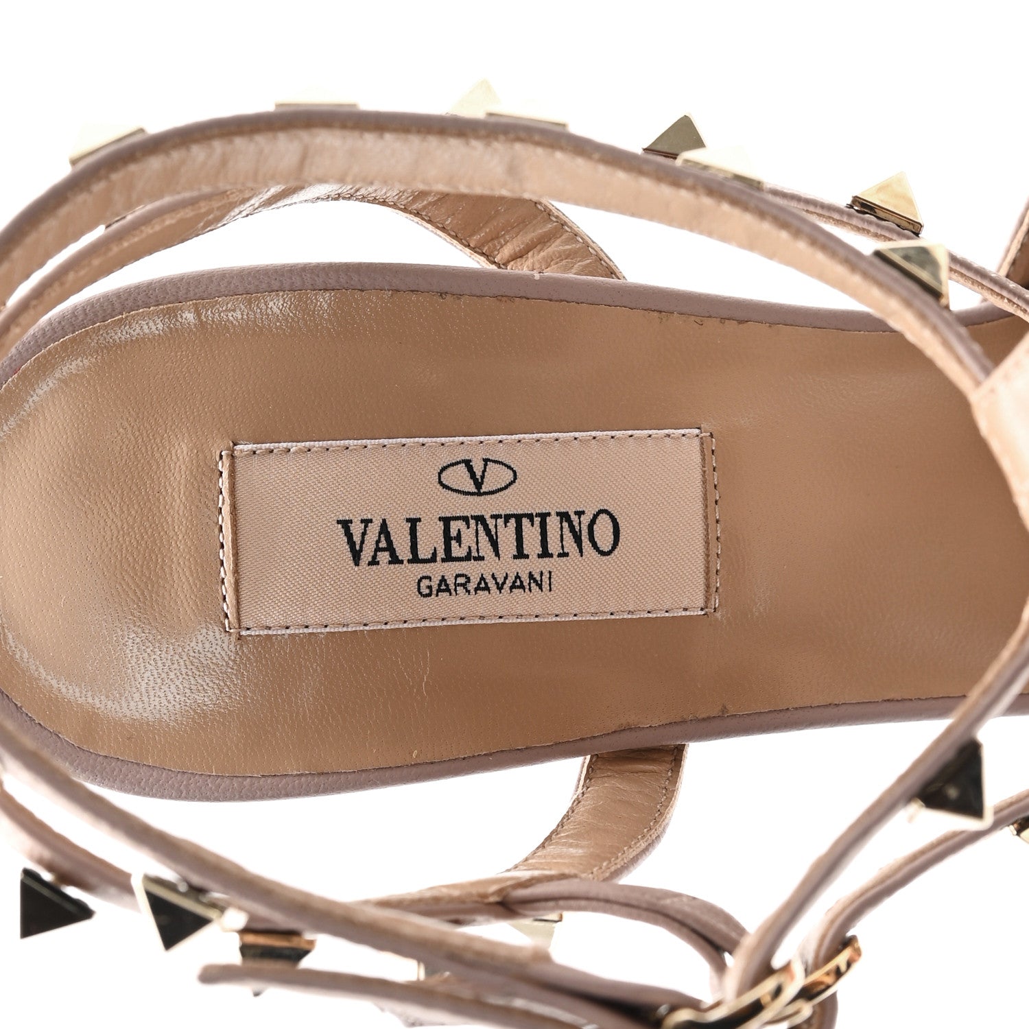 Calfskin Nappa Rockstud Ankle Strap 65mm Pumps 39.5 Black Poudre