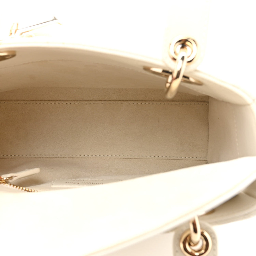 Lambskin Cannage Small Lady Dior White