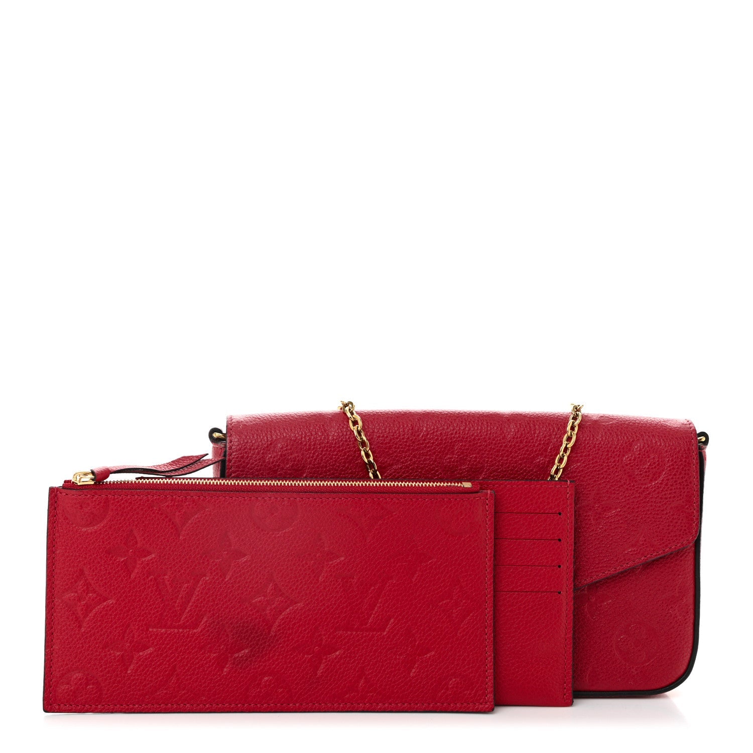 Empreinte Pochette Felicie Chain Wallet Scarlet