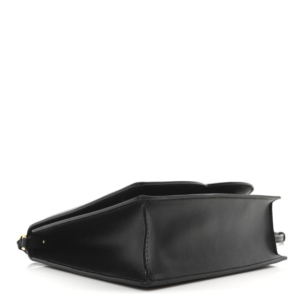 Calfskin DG Logo Flap Crossbody Bag Black