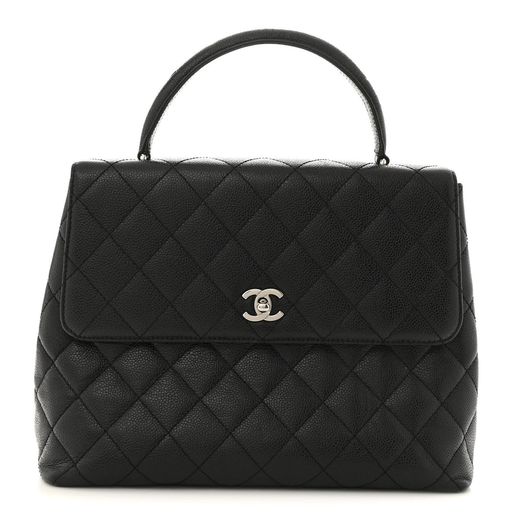 Caviar Quilted Jumbo Kelly Flap Black