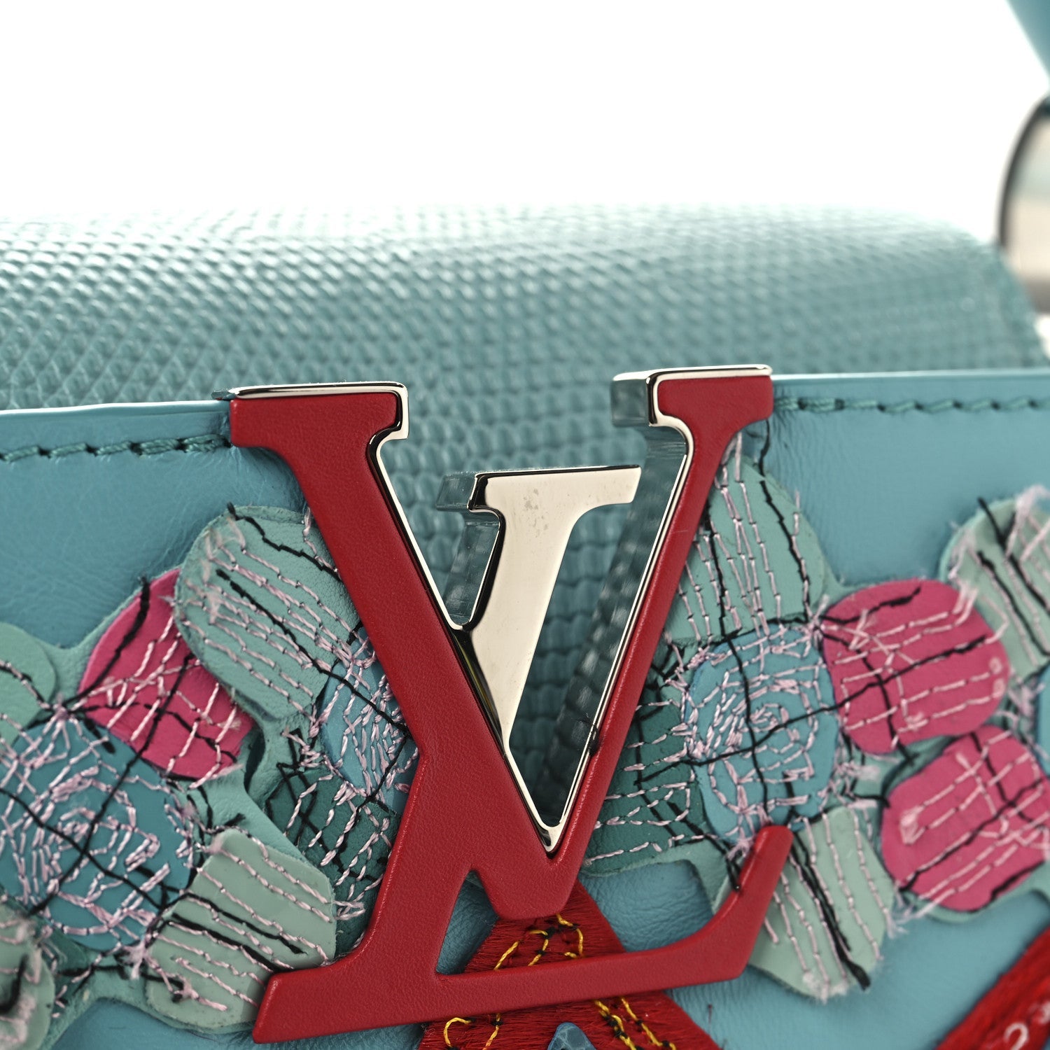 Calfskin Lizard Artycapucines Tschabalala Self PM Multicolor