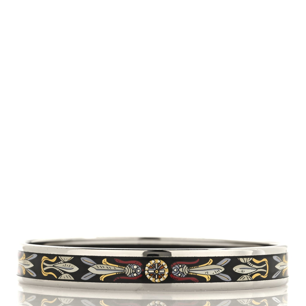 Enamel Printed Narrow Dreamcatchers Bracelet 70 Black