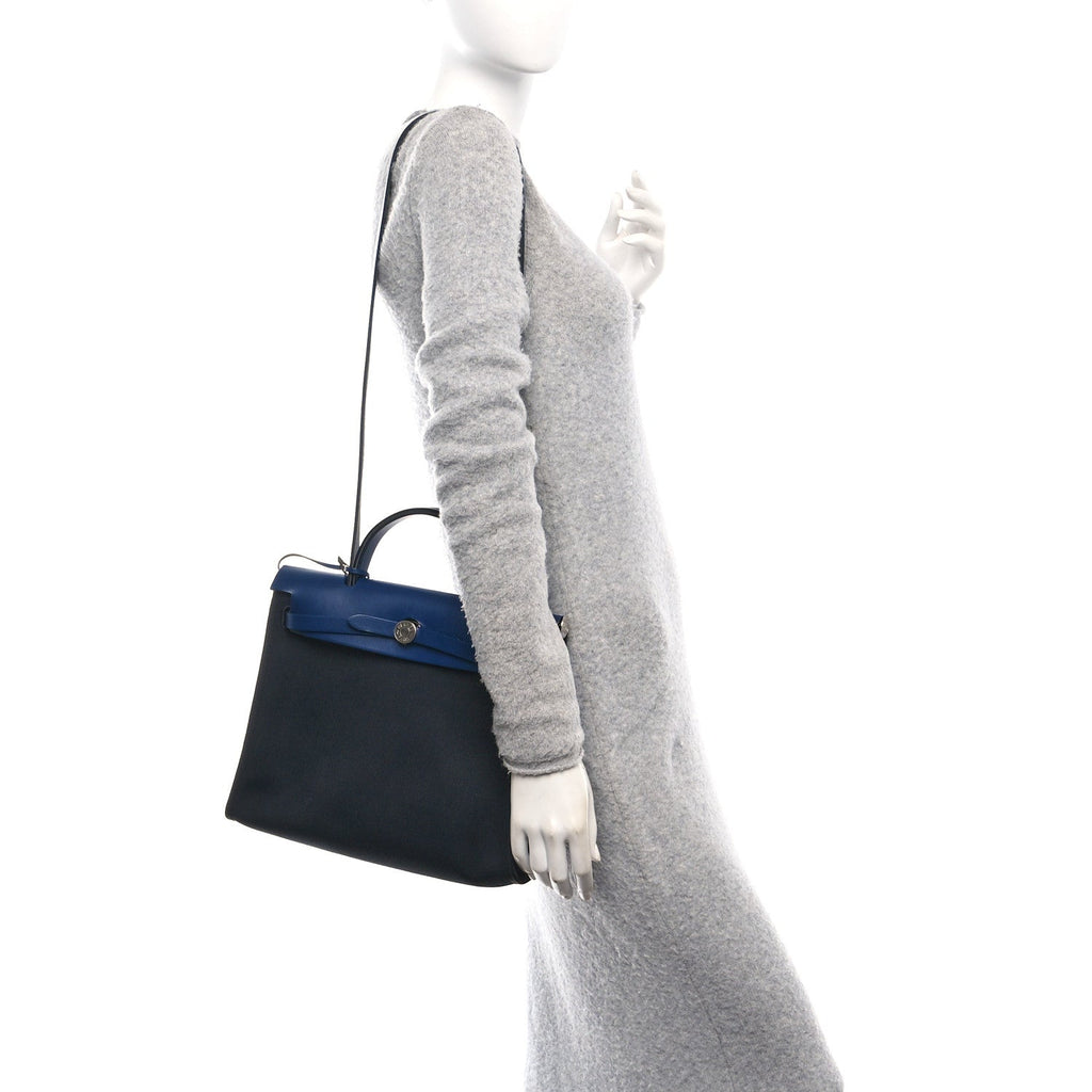 Military Toile Vache Hunter Herbag Zip 31 PM Bleu Marine Bleu Saphir