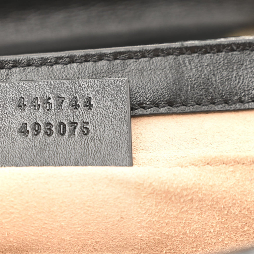 Monogram Matelasse Diagonal Small GG Marmont Shoulder Bag Beige Black