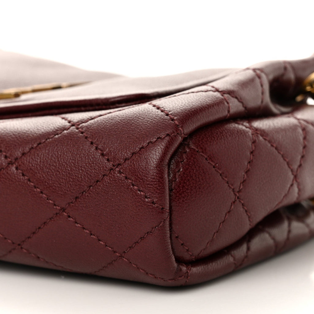 Lambskin Quilted Monogram Mini Nolita Hot Wine