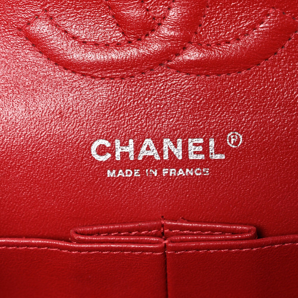 Caviar Quilted Medium Double Flap Red