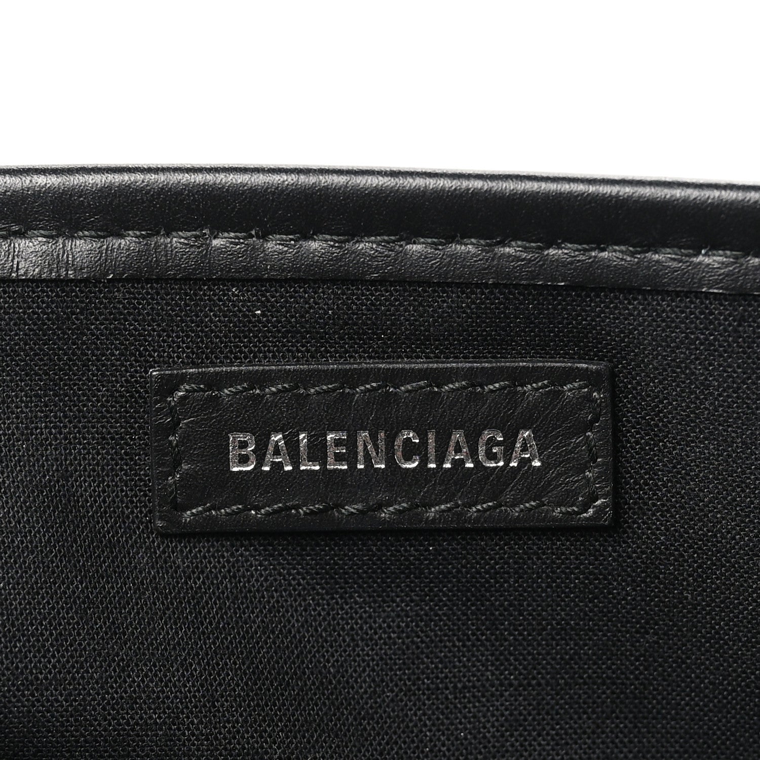 Cotton Canvas Calfskin Logo Print Navy Cabas XS Black White