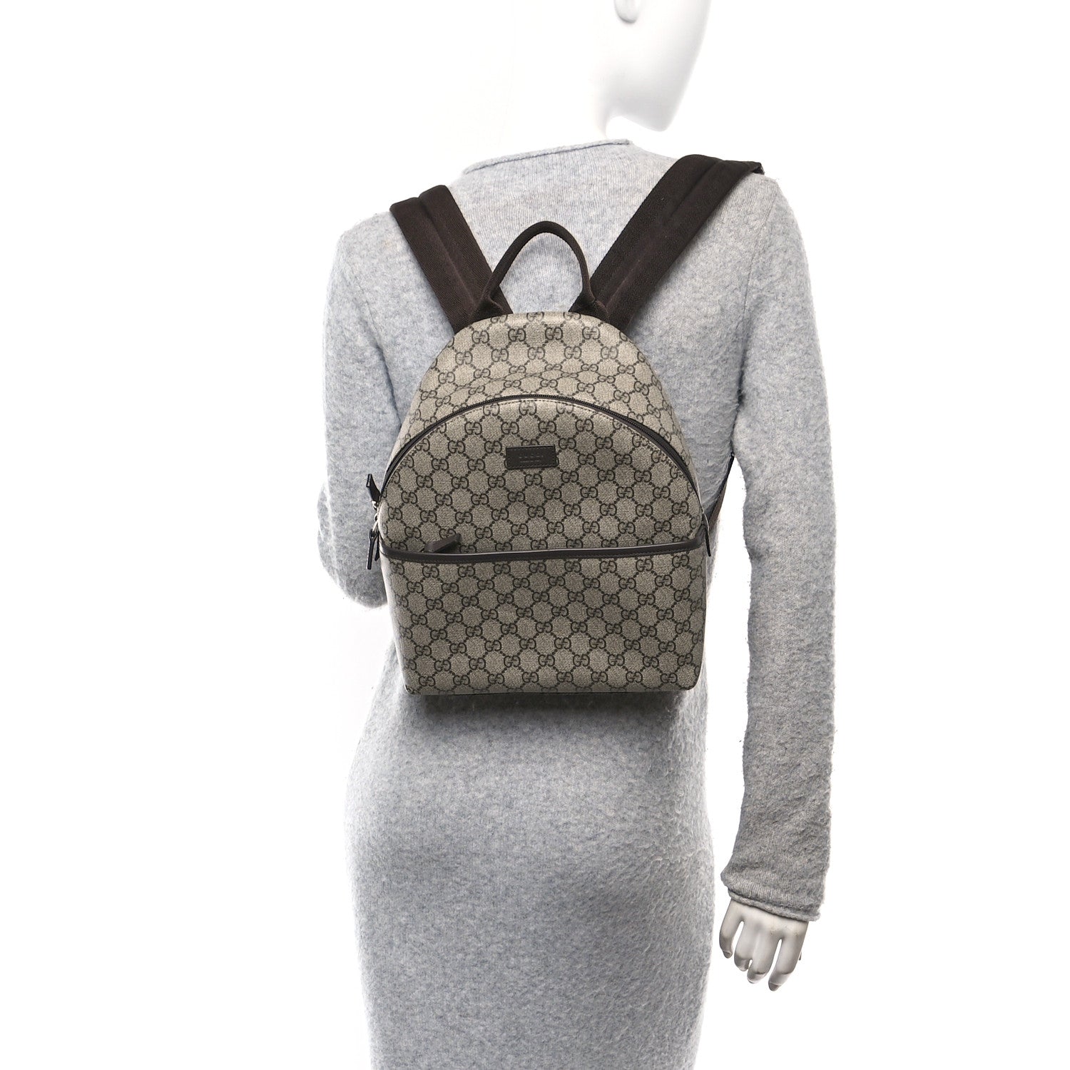 GG Supreme Monogram Margaux Calfskin Childrens Day Backpack Beige Ebony Cocoa Dark Chocolate