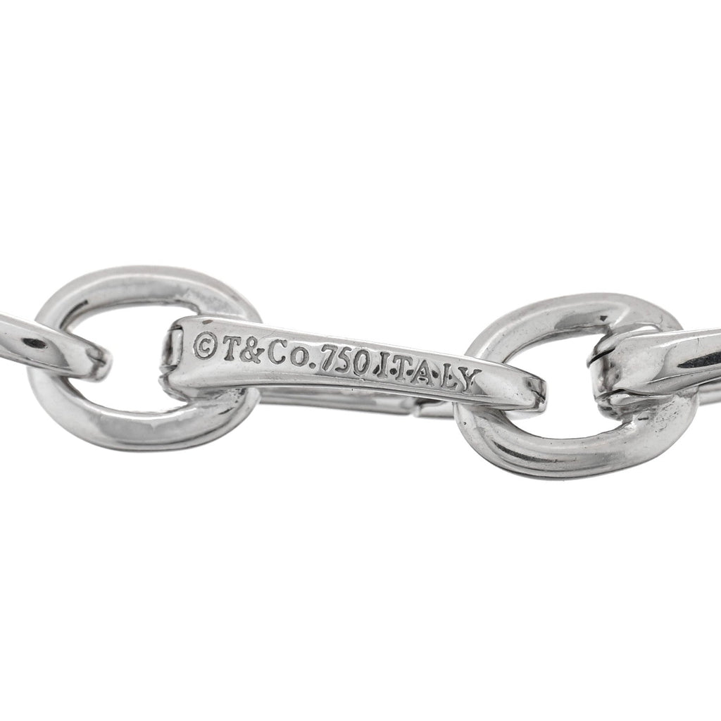18K White Gold Clasping Oval Link Bracelet