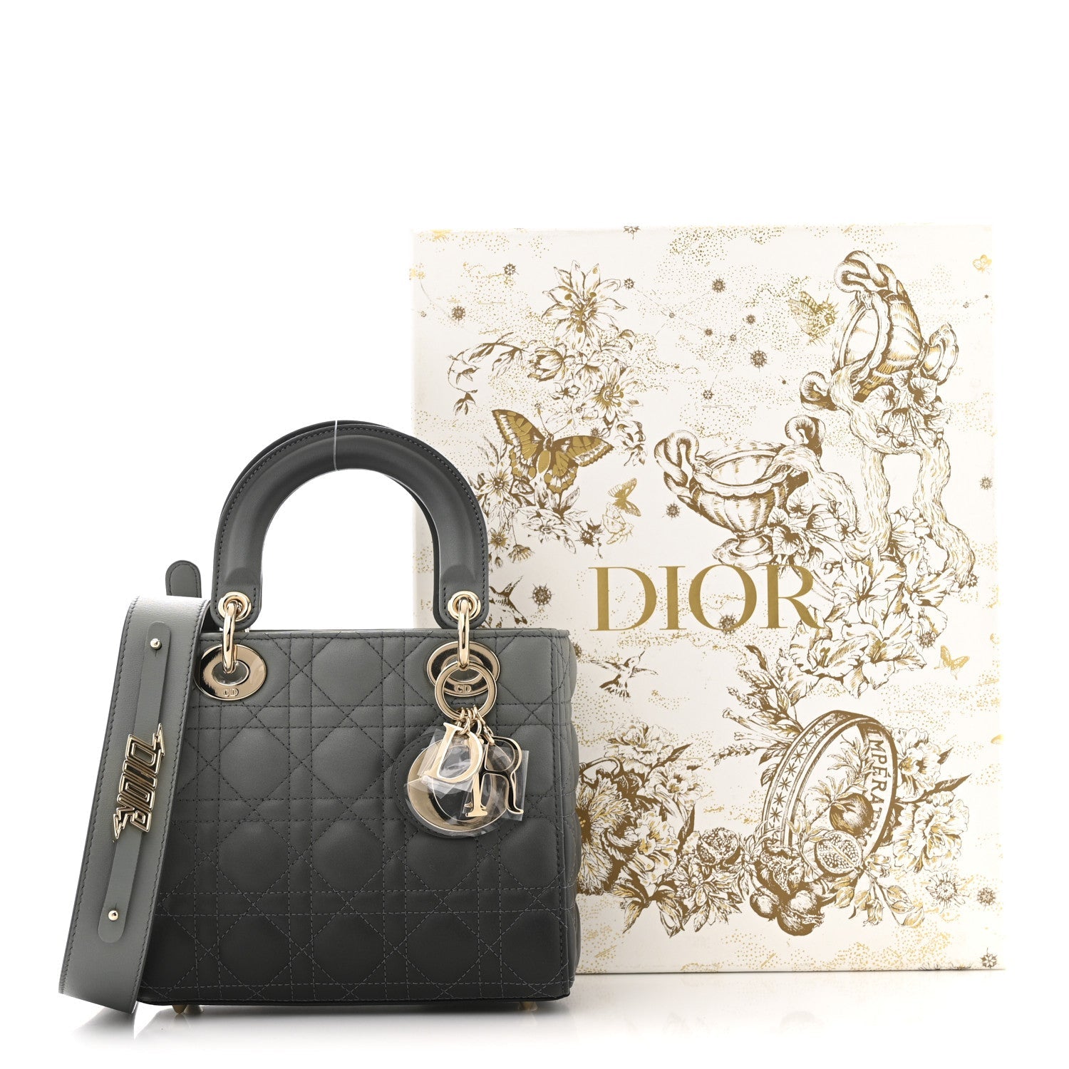 Lambskin Cannage Gradient Small My ABCDior Lady Dior Grey