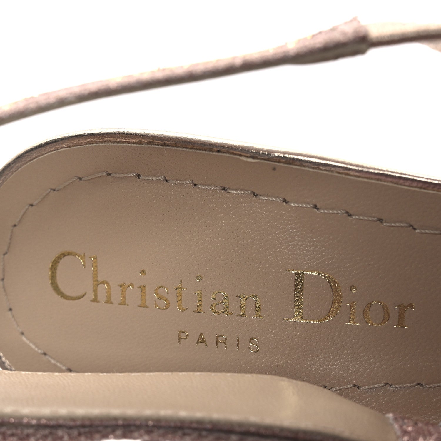 Cotton Laminated Strass J'Adior Slingback 100mm Pumps 36 Rose Des Vents