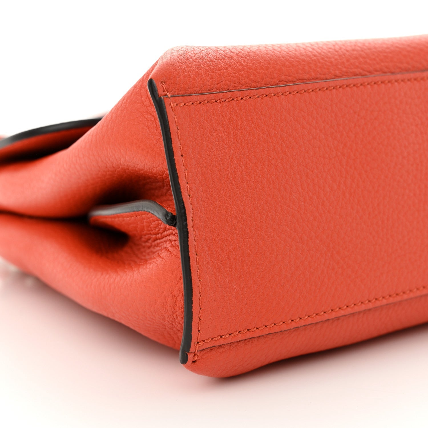 Cellarius Calfskin Small Bamboo Daily Top Handle Bag New Dark Orange