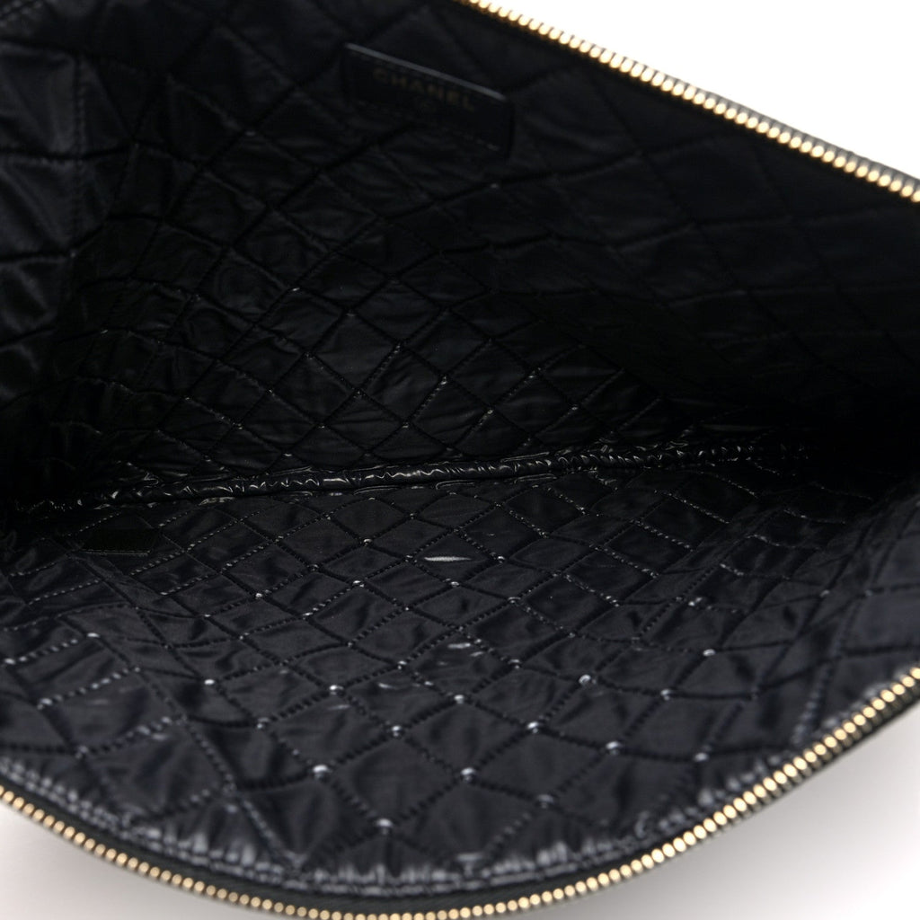 Caviar Geometric Quilted Cosmetic Case Black