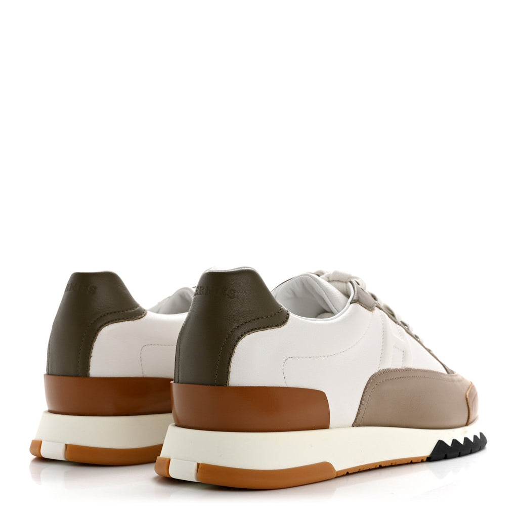 Calfskin Suede Mens Trail Sneakers 42 Beige Glaise Multicolor