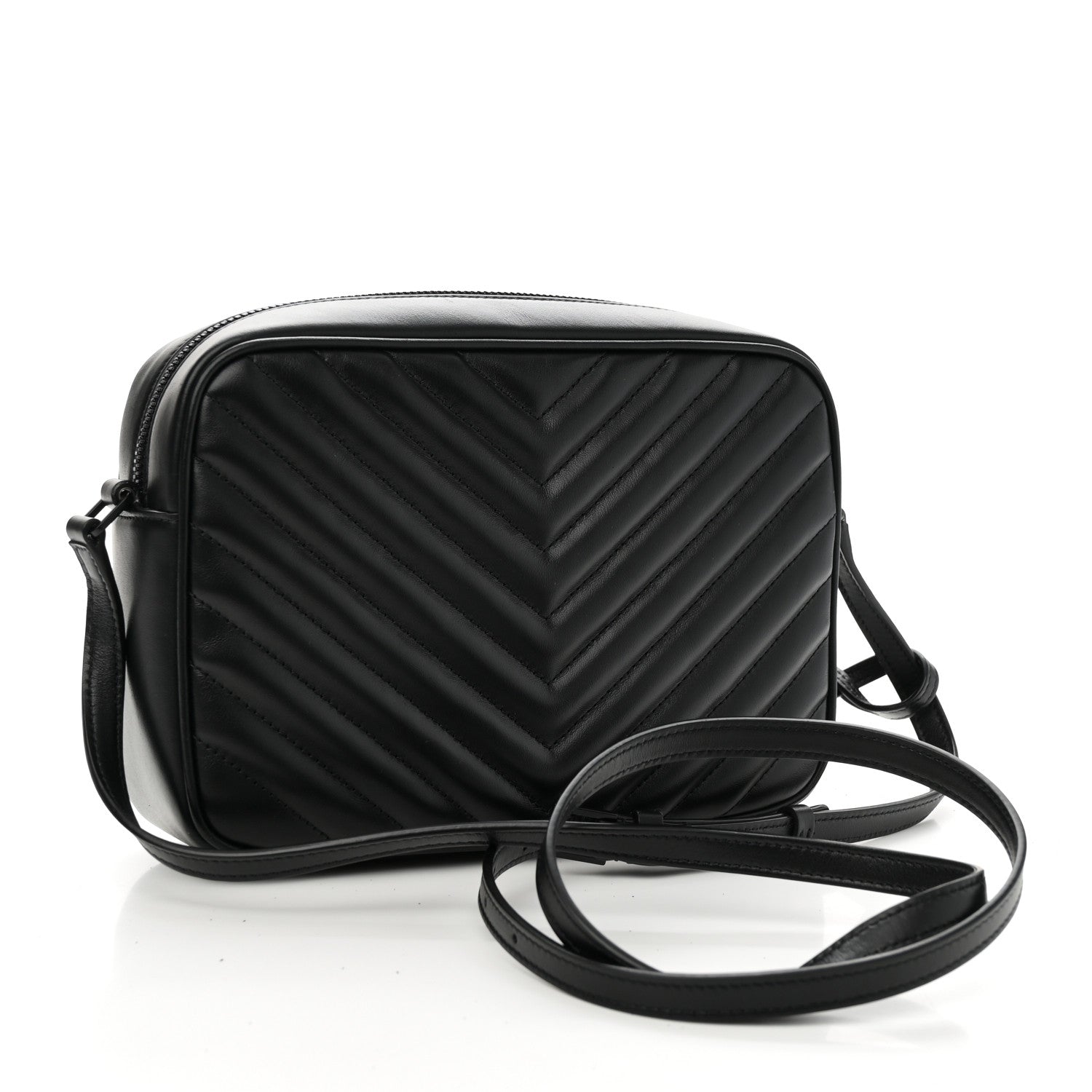 Calfskin Matelasse Monogram Monochrome Lou Camera Bag Black
