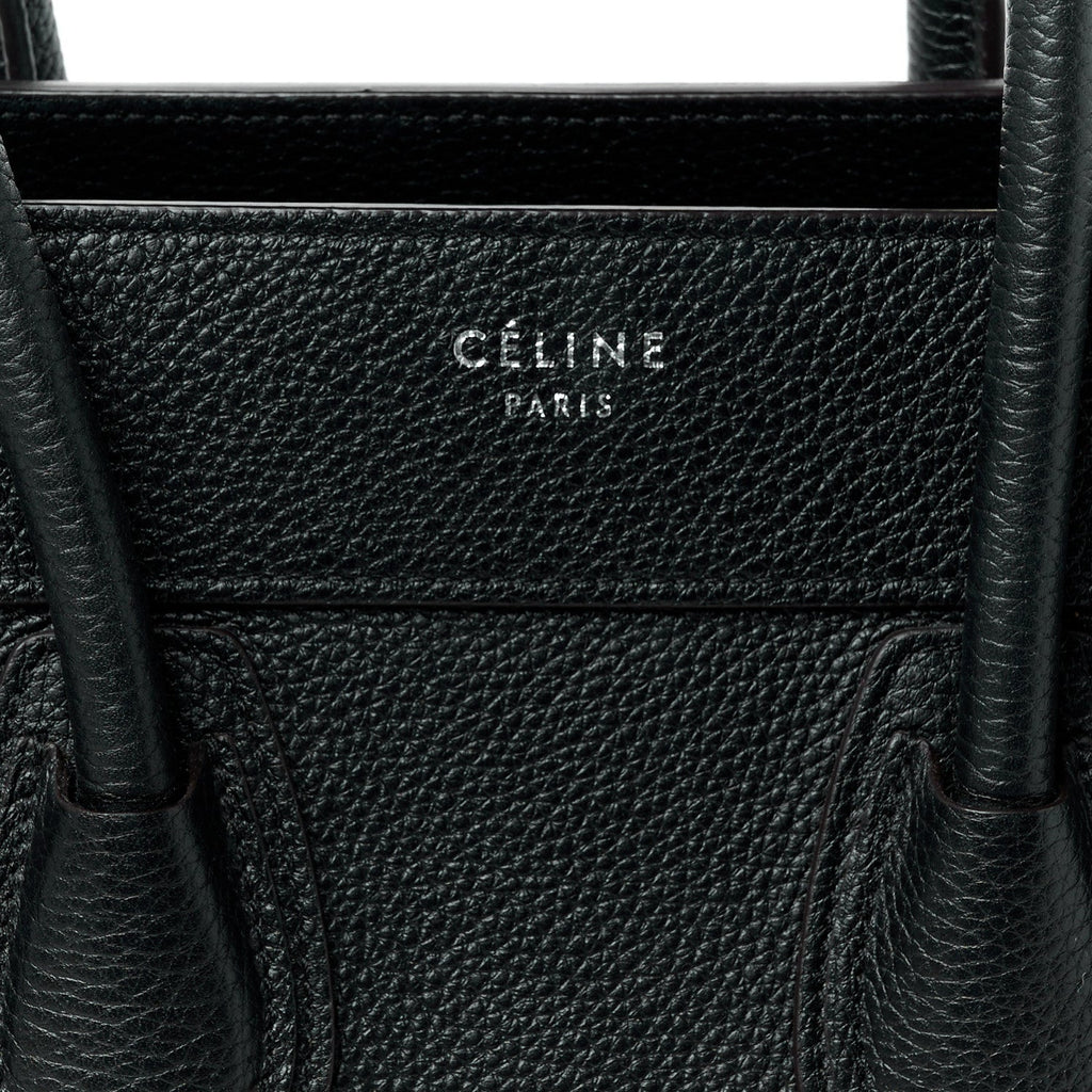 Drummed Calfskin Micro Luggage Black