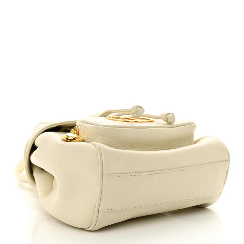 Calfskin Logo Mini Backpack White