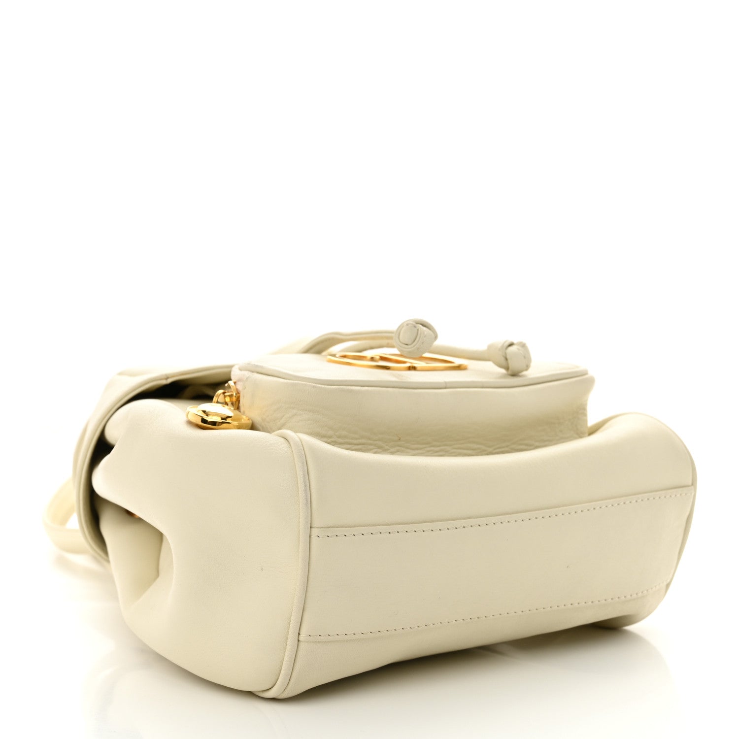 Calfskin Logo Mini Backpack White