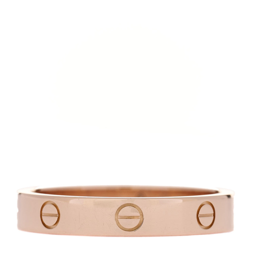 18K Pink Gold Diamond 4mm LOVE Wedding Band Ring 63 10.25
