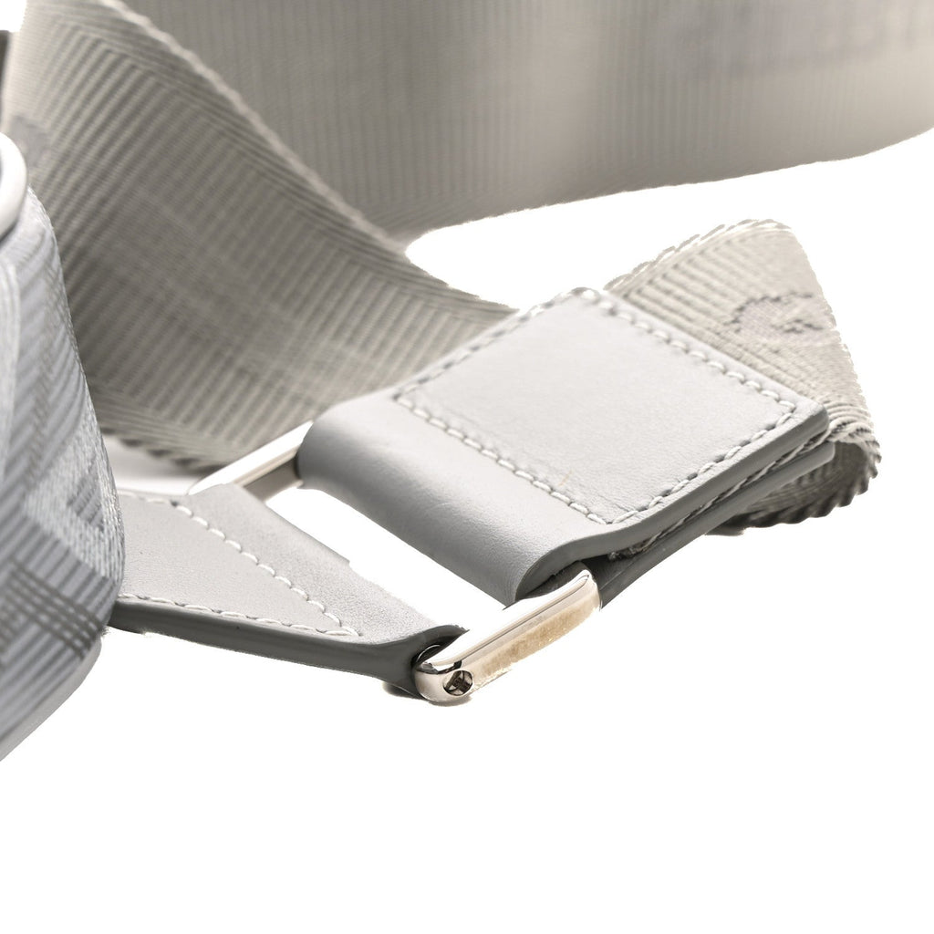 Coated Canvas Calfskin CD Diamond Mens Saddle Bag Gray