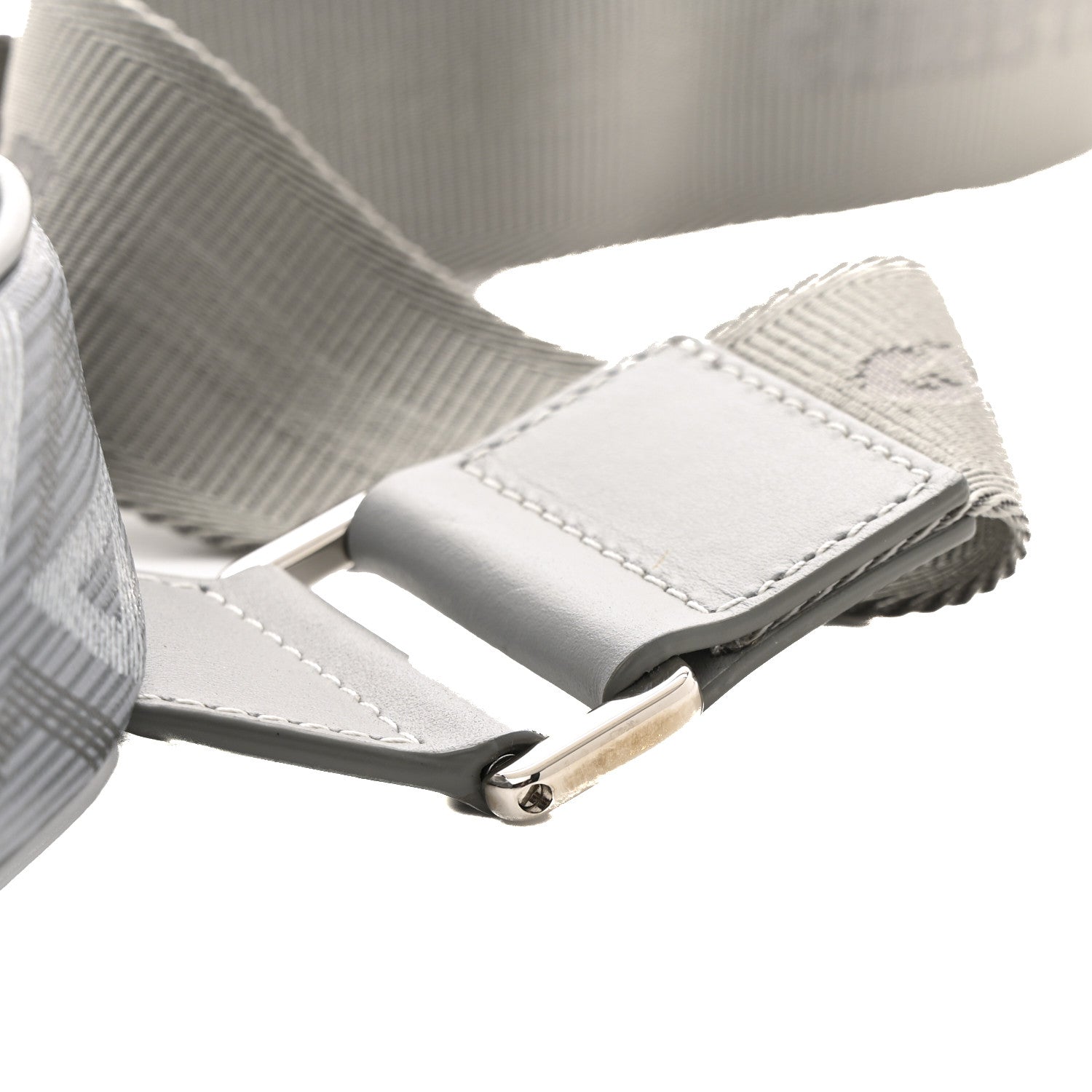 Coated Canvas Calfskin CD Diamond Mens Saddle Bag Gray