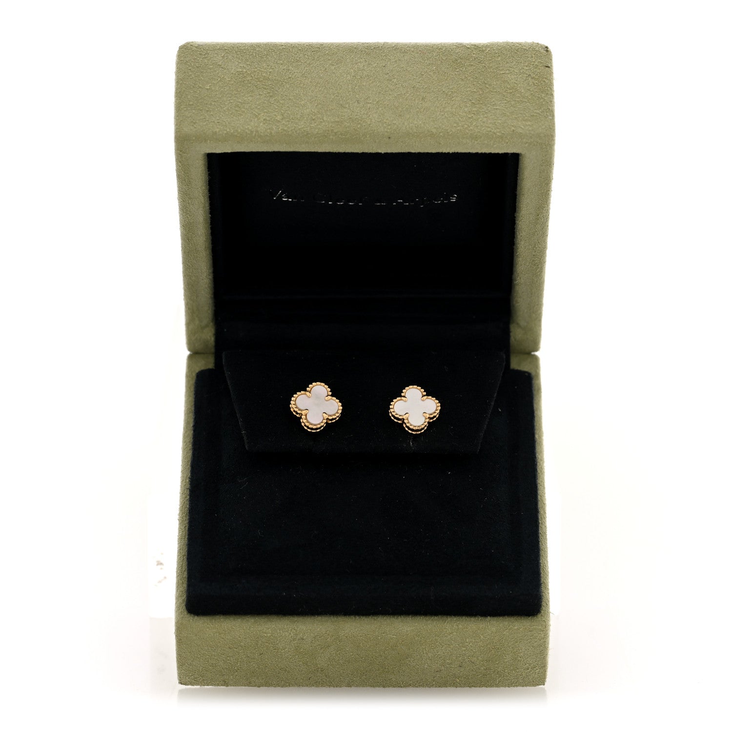 18K Yellow Gold Mother of Pearl Sweet Alhambra Earrings