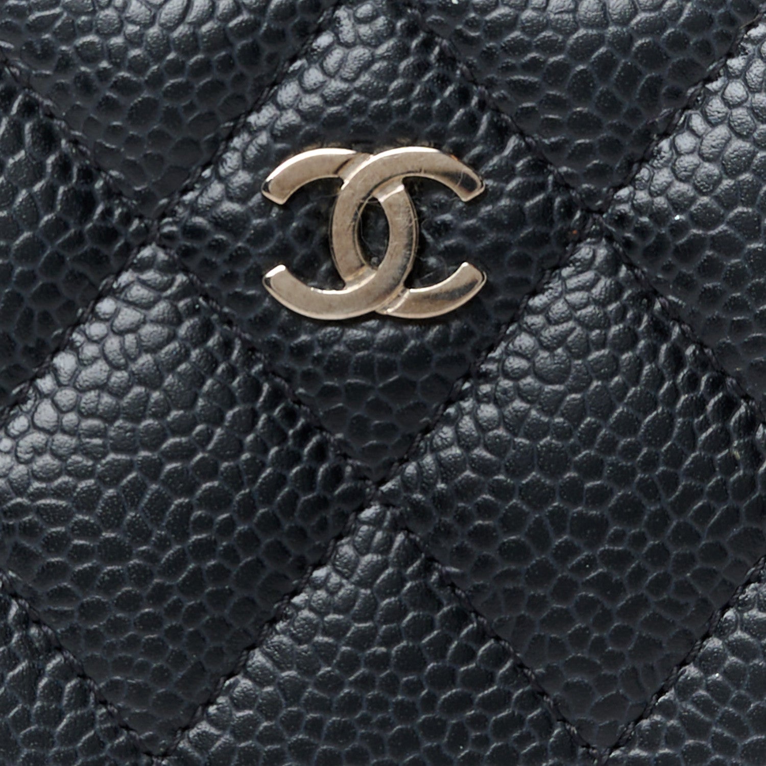 Caviar Quilted Classic Zipped Coin Purse Black