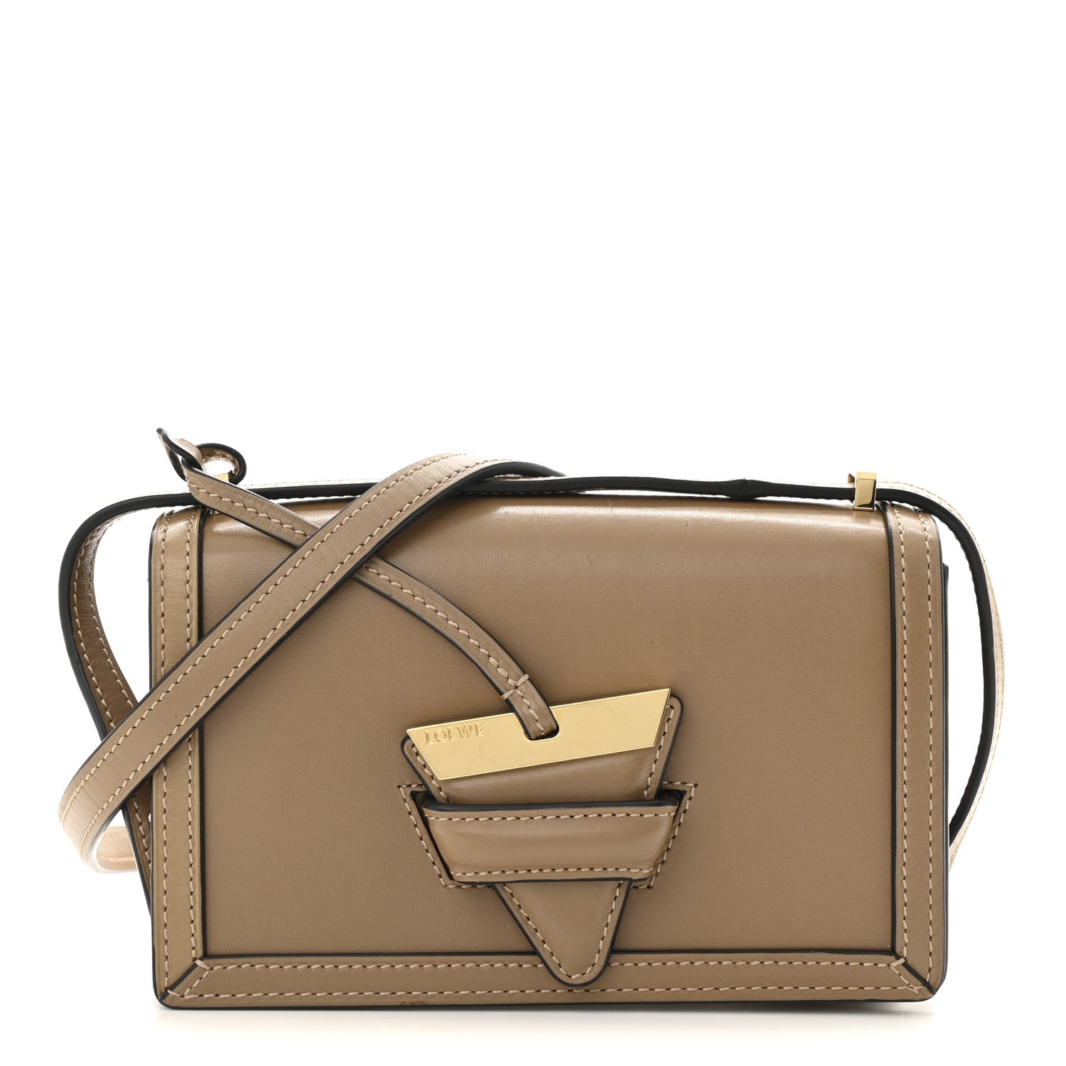 Calfskin Small Barcelona Shoulder Bag Mink