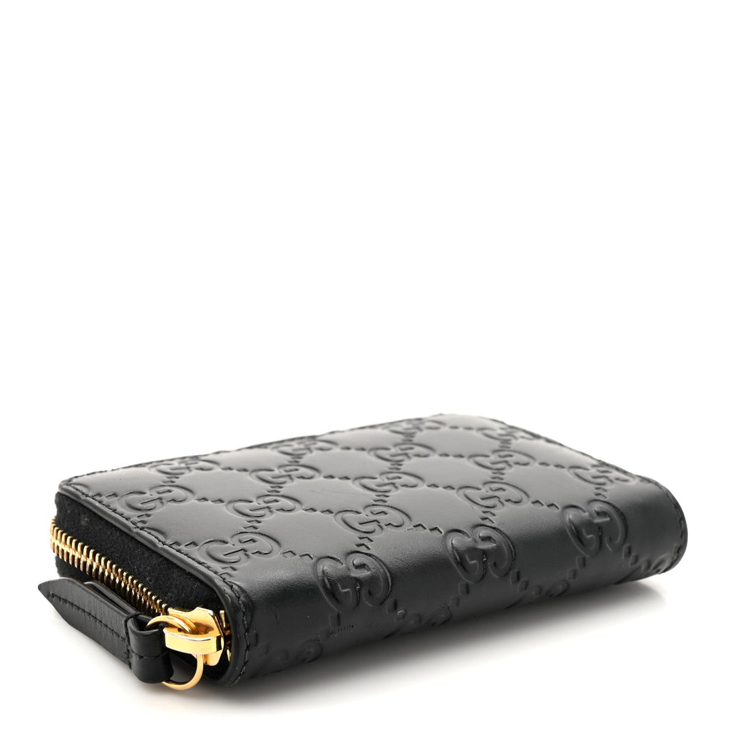 Guccissima Zip Around Card Case Black