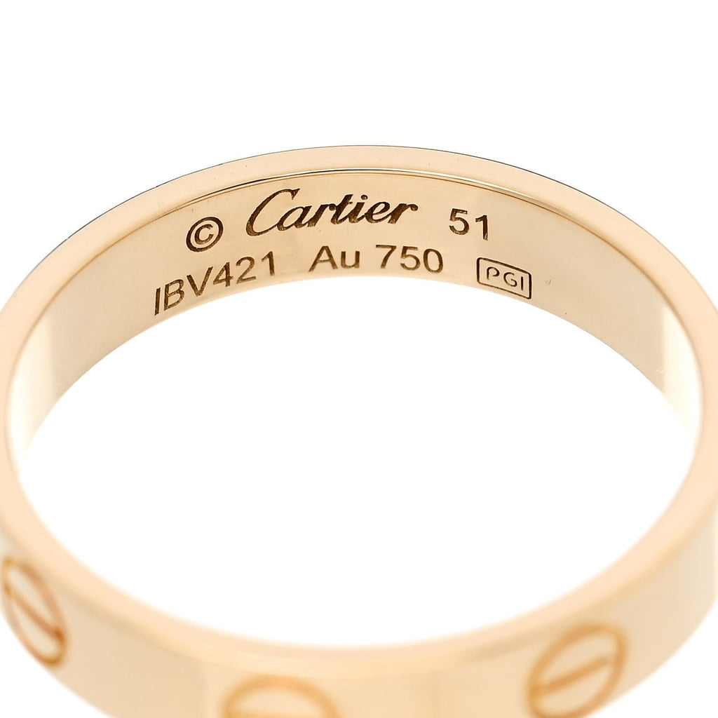 18K Yellow Gold 3.5mm LOVE Wedding Band Ring 51 5.75