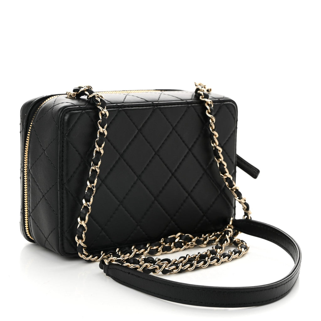 Lambskin Quilted Coco Click Bag Black