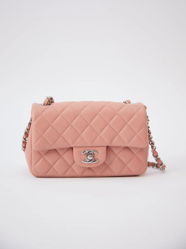 Chanel Mini Rectangle Flap Bag Lambskin (Nude)