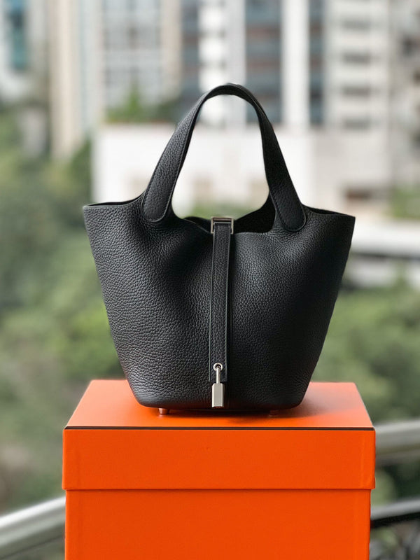 Hermès Picotin 18cm Black Clemence PHW